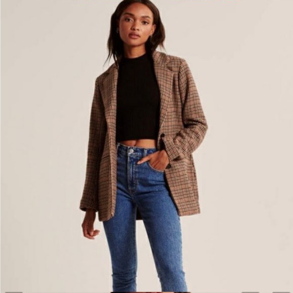 Abercrombie houndstooth blazer coat